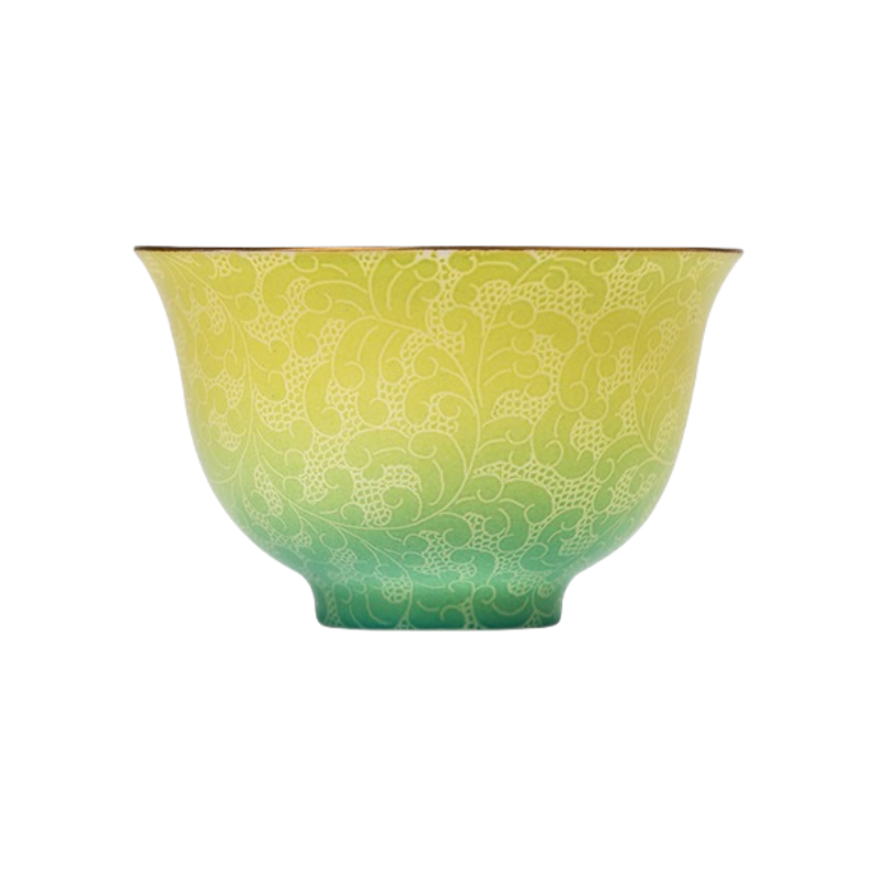 Green and flowing gold Gaiwan