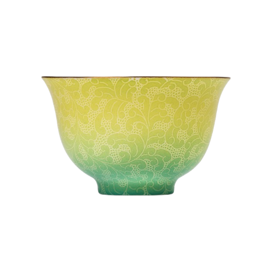 Green and flowing gold Gaiwan